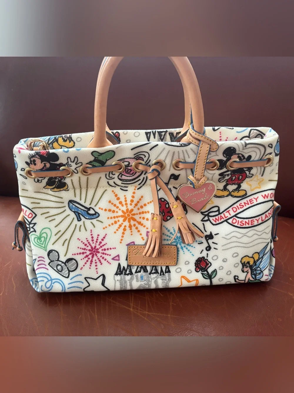 Vintage Authentic Disney Dooney & Bourke Cream Multicolor